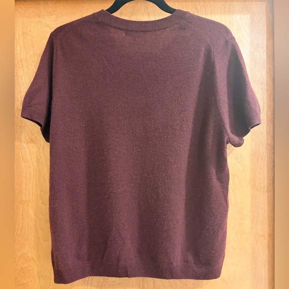 Quince Mongolian Cashmere Tee Burgundy Size XL short sleeve - Picture 4 of 6